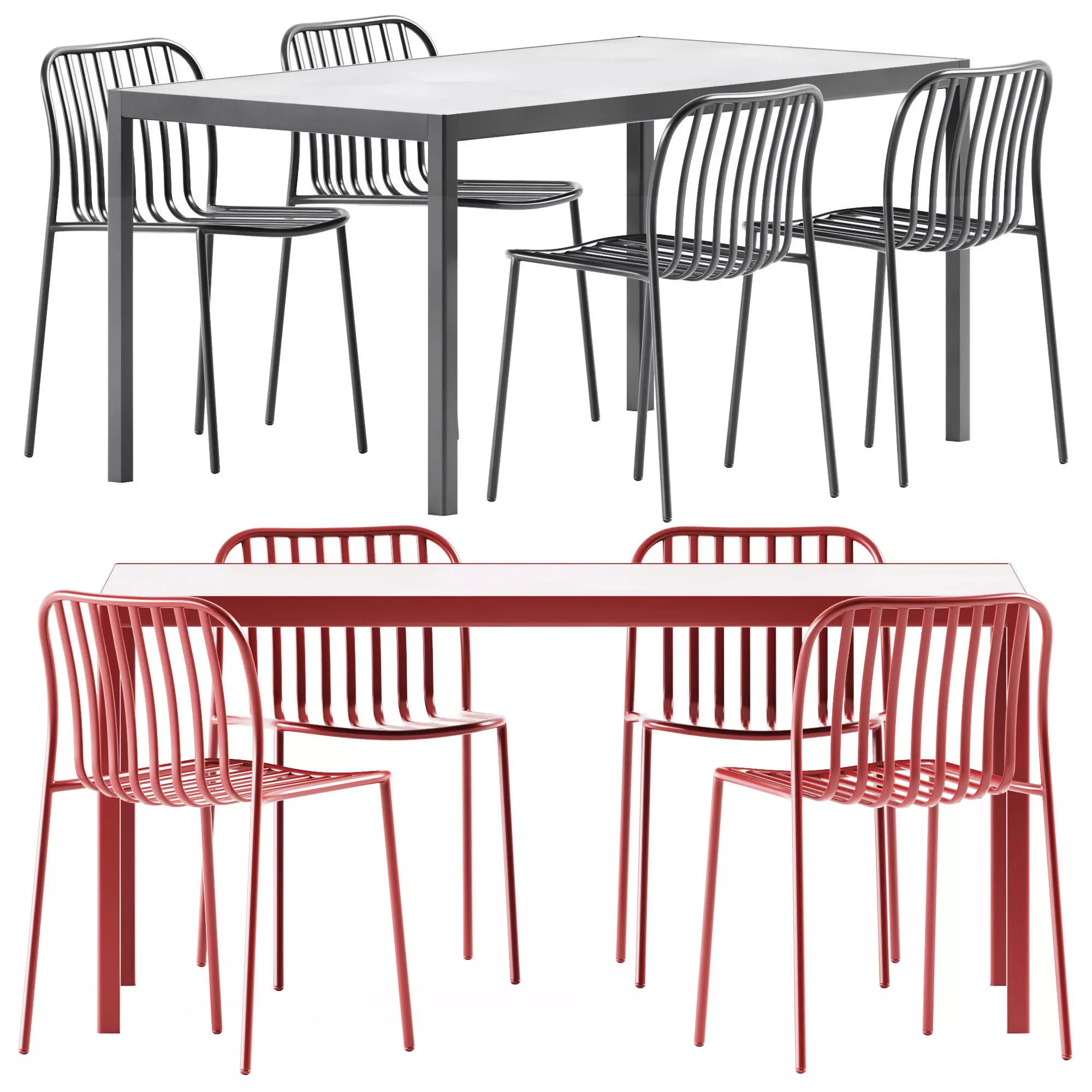 Metis Line Chair by TrabA and Tavolo Passepartout Table 3D model