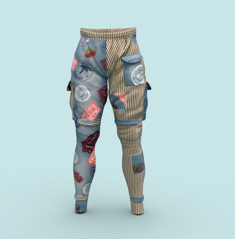 Pants pack Low-poly 3D model_6