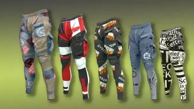 Pants pack Low-poly 3D model