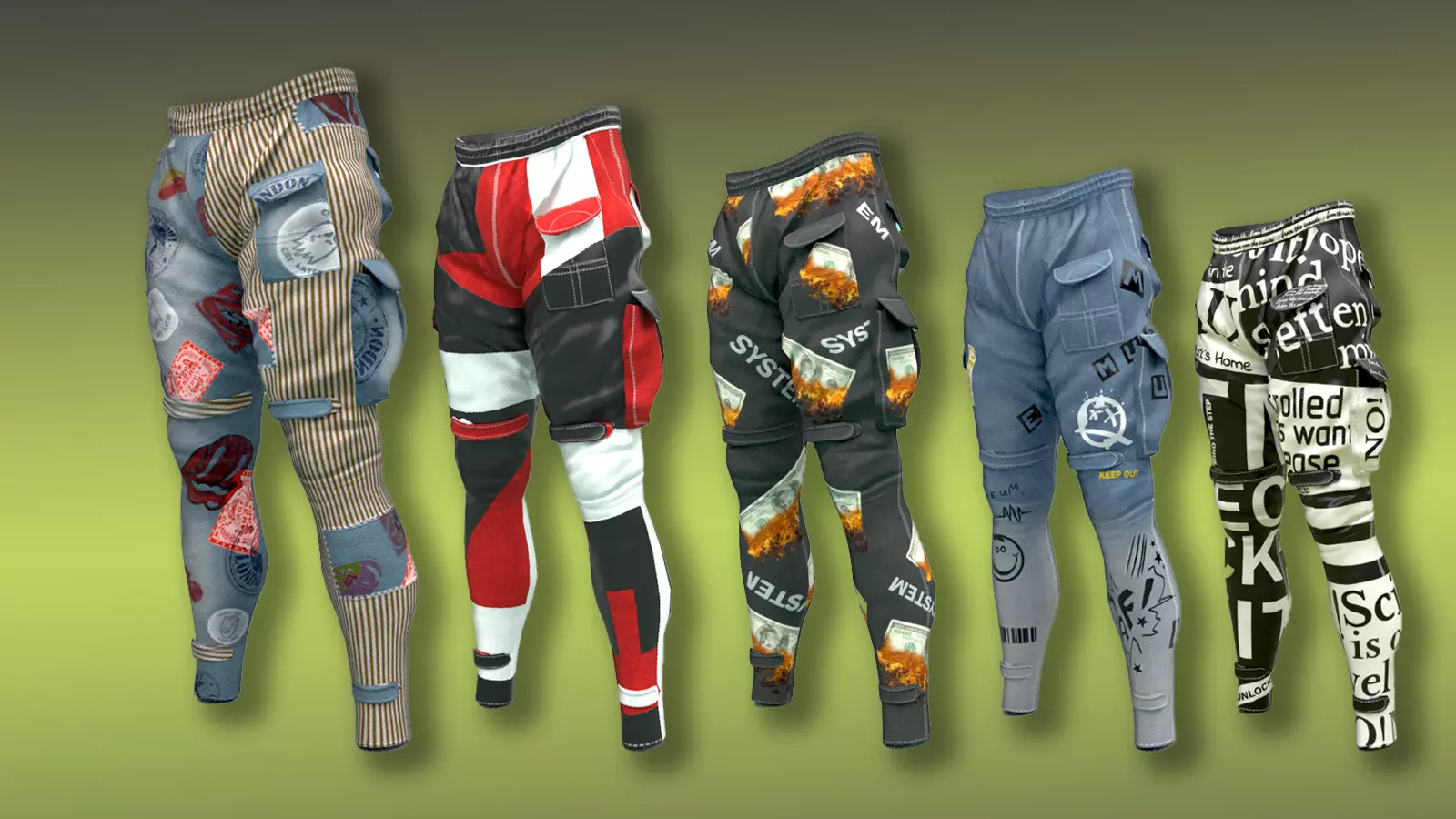 Pants pack Low-poly 3D model_0