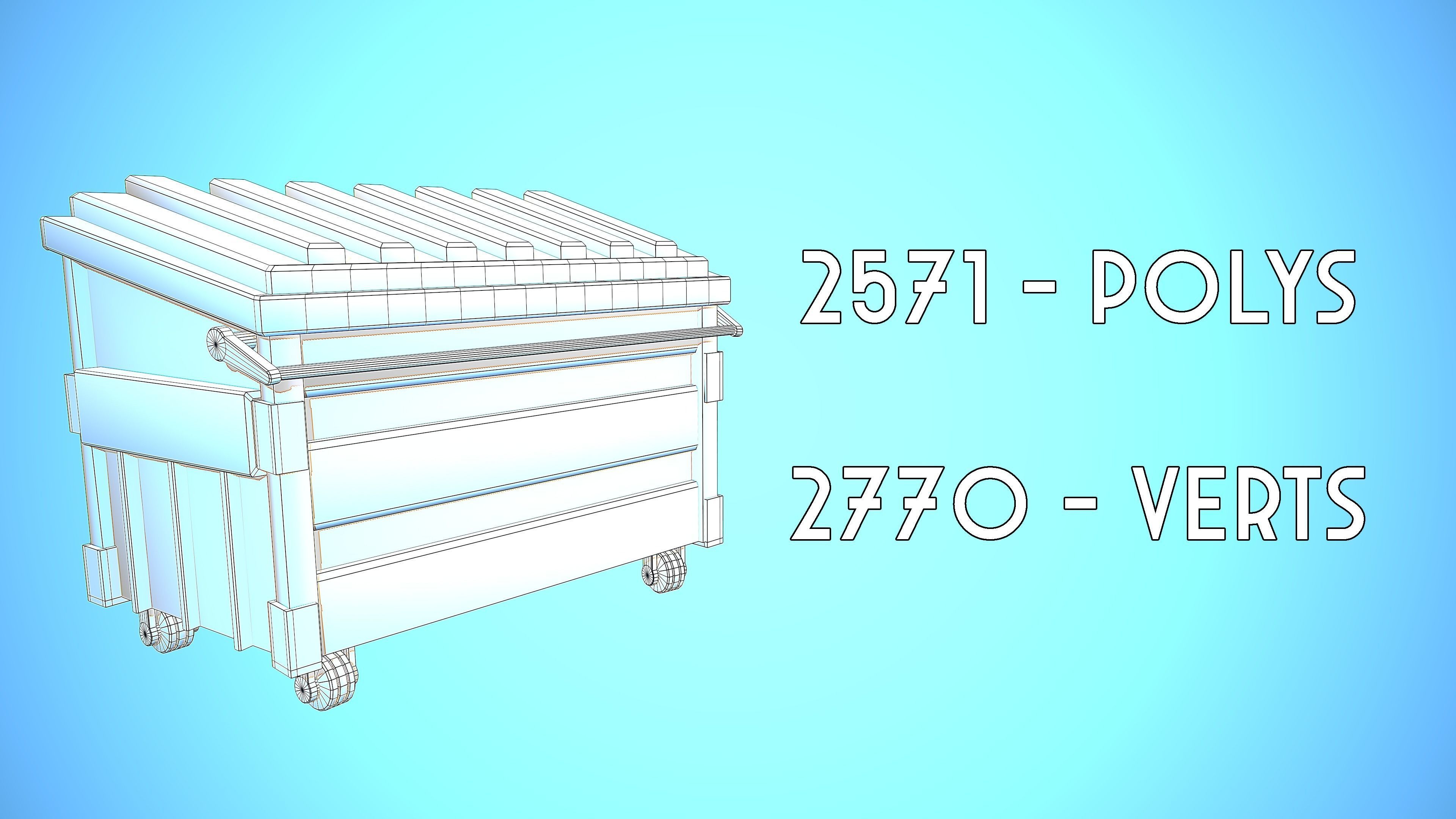 RECYCLING CONTAINER BIN Low-poly 3D model_8