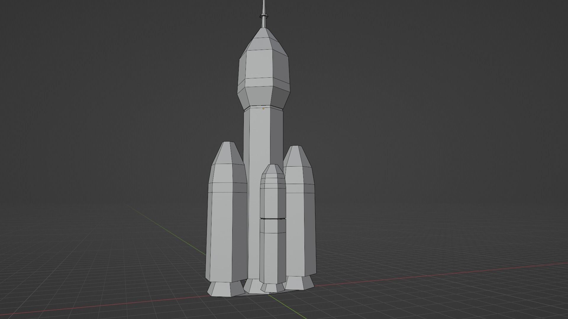 Rocket plus starting animation Low-poly 3D model_17