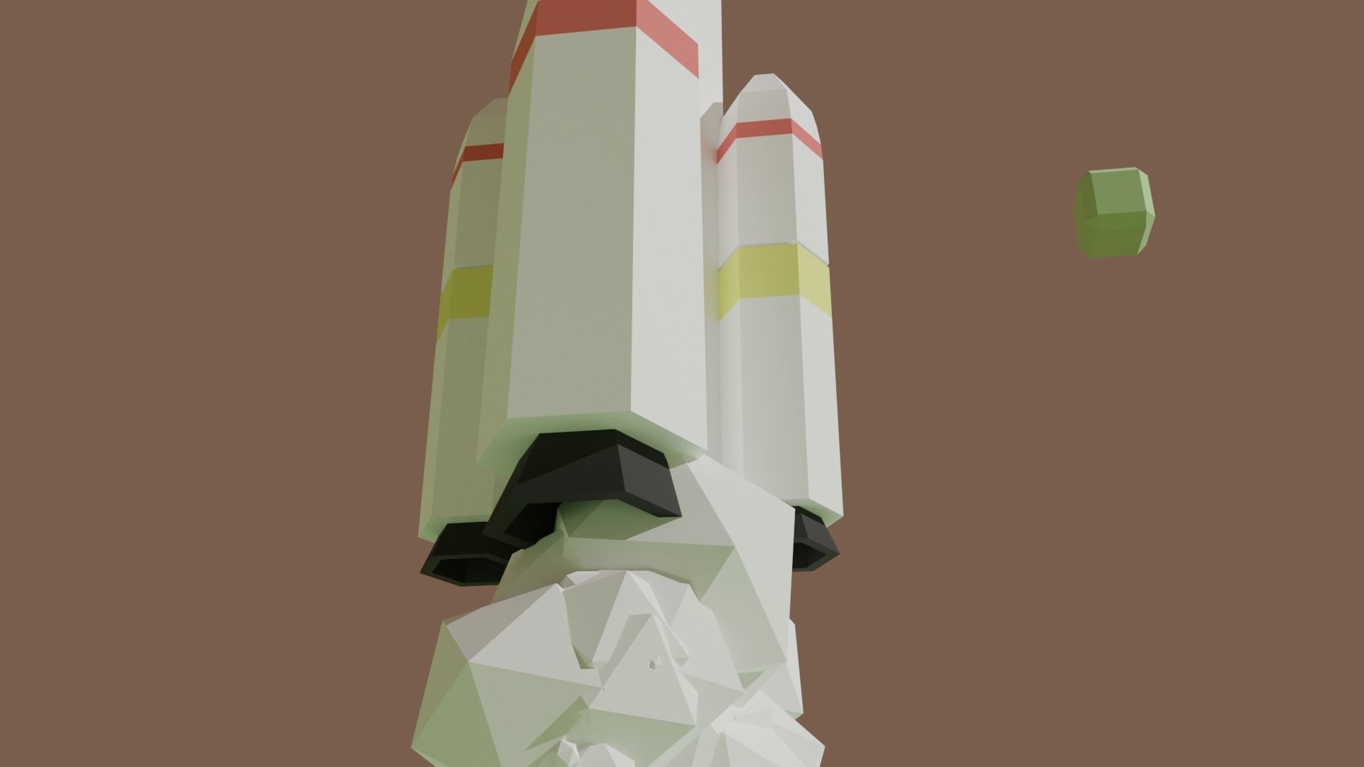 Rocket plus starting animation Low-poly 3D model_10