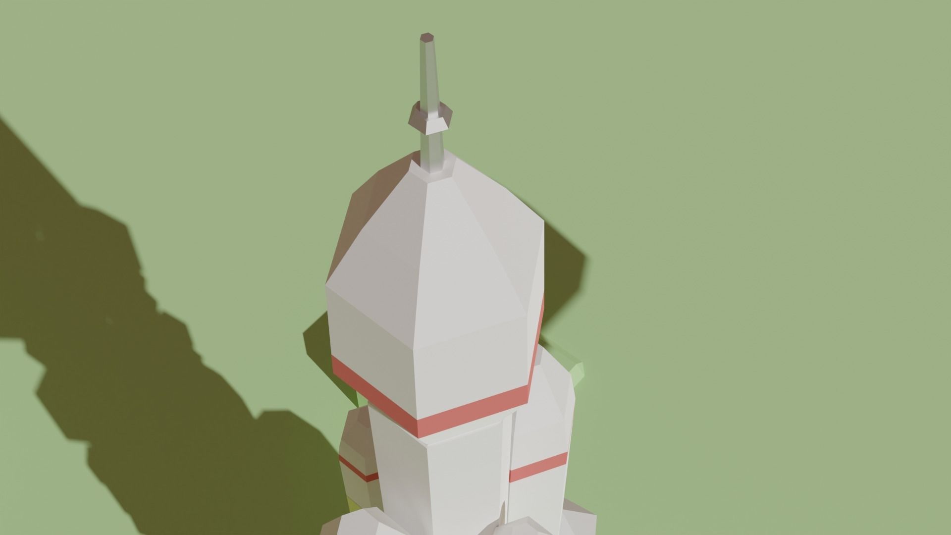 Rocket plus starting animation Low-poly 3D model_4