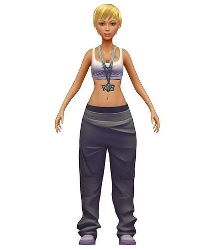 Cartoon High Poly Subdivision HipHop Avatar 3D Model Low-poly 3D model