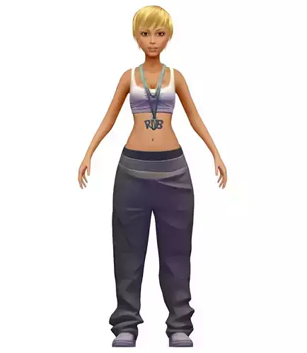 Cartoon High Poly Subdivision HipHop Avatar 3D Model