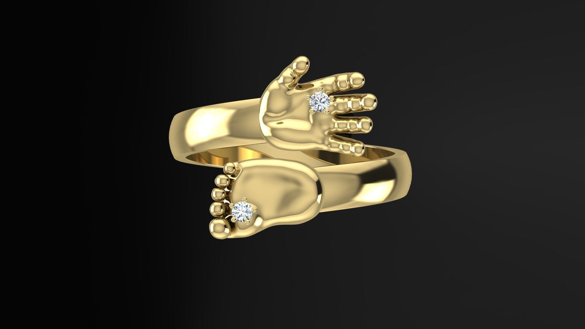 Ring HAND AND FOOT 3D print model_2