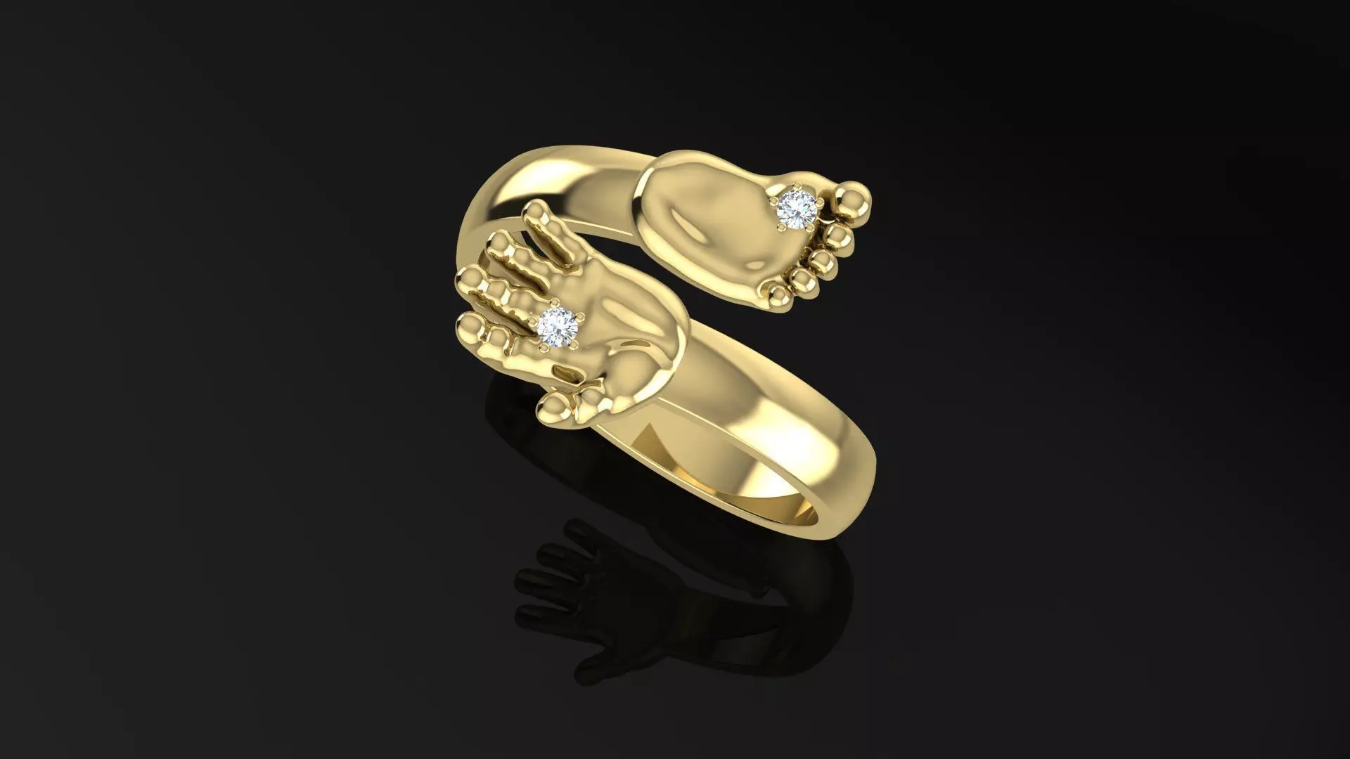 Ring HAND AND FOOT 3D print model_0