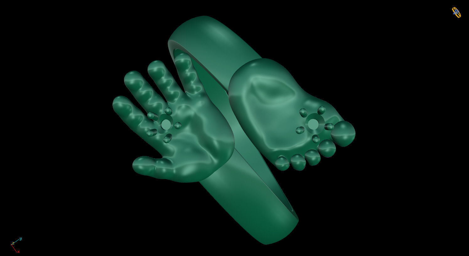Ring HAND AND FOOT 3D print model_11