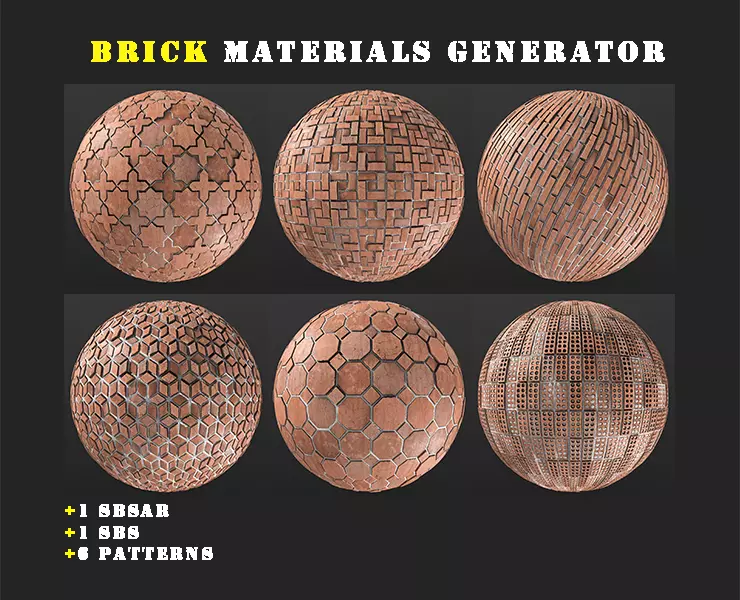 6 Brick Base Materials Texture