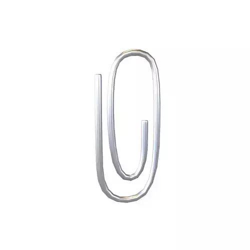 Cartoon Paper Clip v1 001 Low-poly 3D model