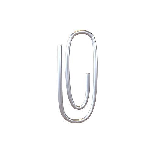 Cartoon Paper Clip v1 001 Low-poly 3D model