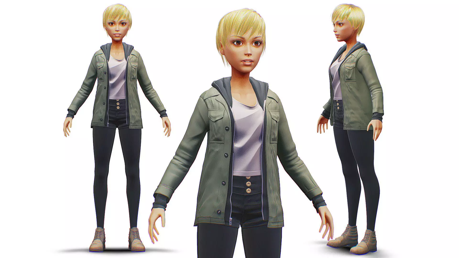 Young Woman - Smart Casual Clothes - Chic Street Style Outfit HP 3D model
