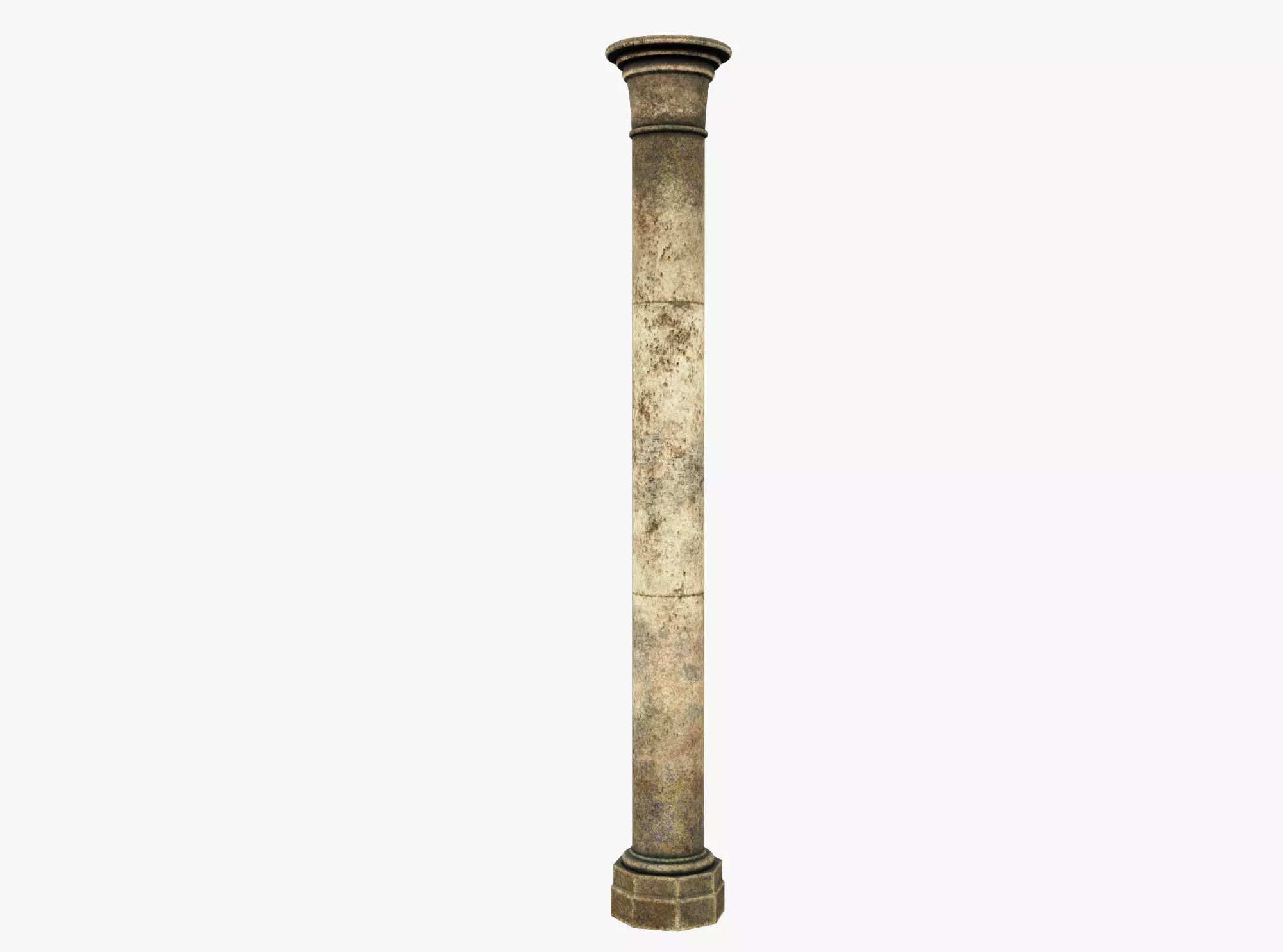 Column stone Low-poly 3D model_0
