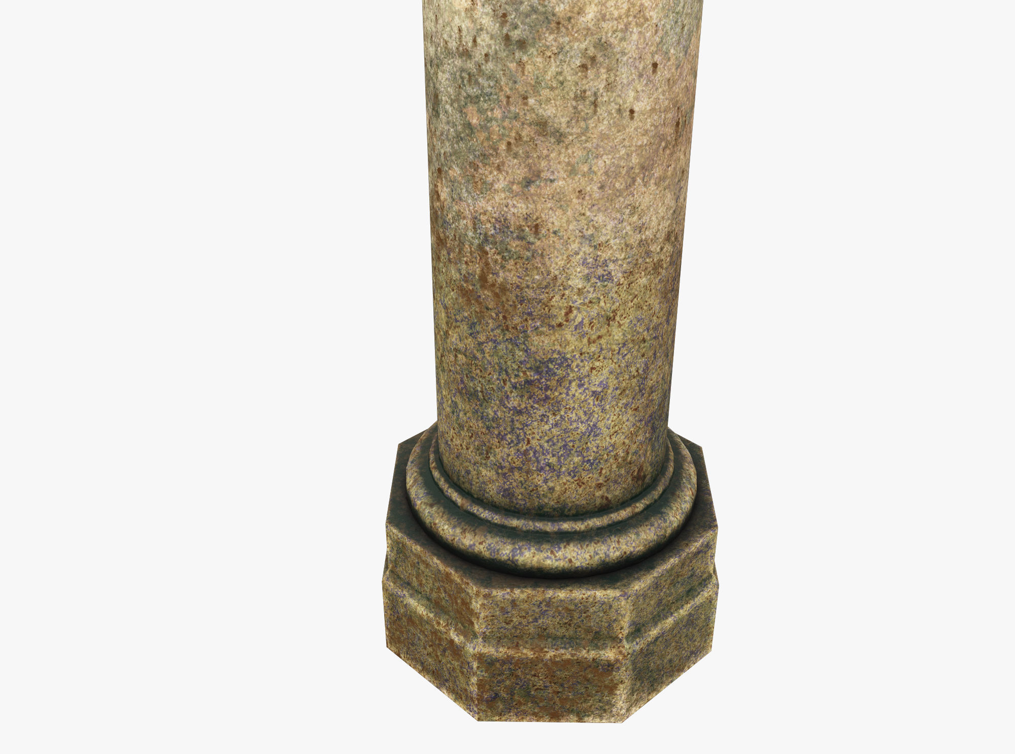 Column stone Low-poly 3D model_2