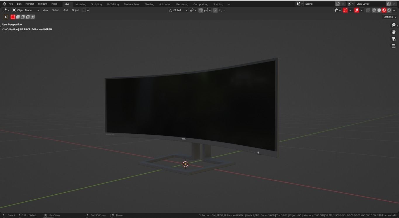 Philips Brilliance 499P9H Game asset Low-poly 3D model_12