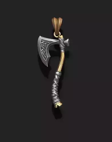 Viking axe pendant 3D print model