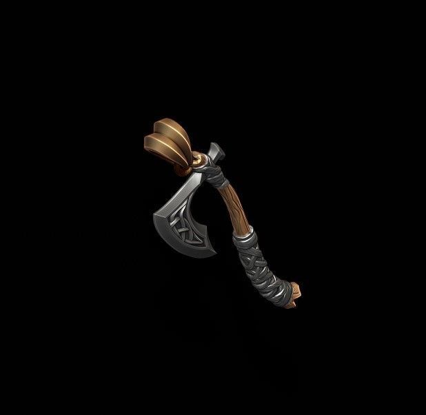 Viking axe pendant 3D print model_2