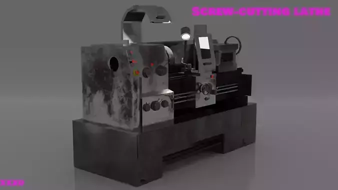 Screw-cutting lathe  Low-poly 3D model