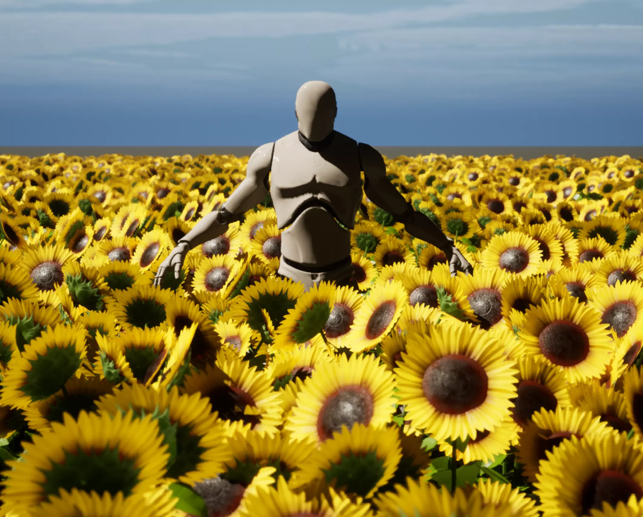 Sunflowers Low-poly 3D model