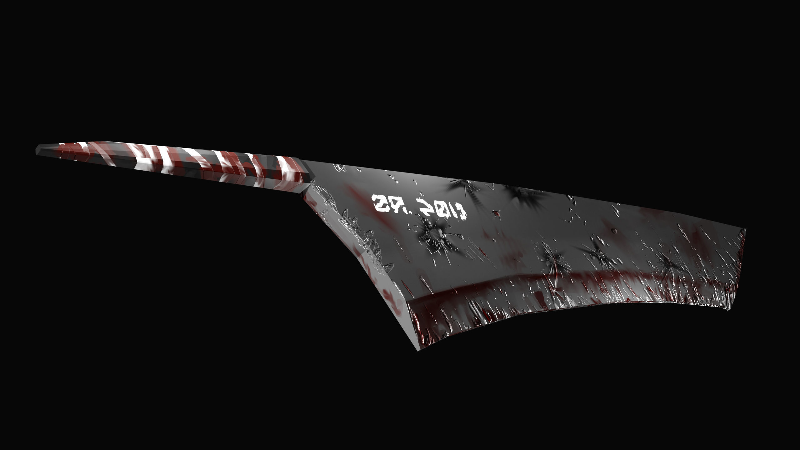 Battered Fang Sword Low-poly 3D model_5