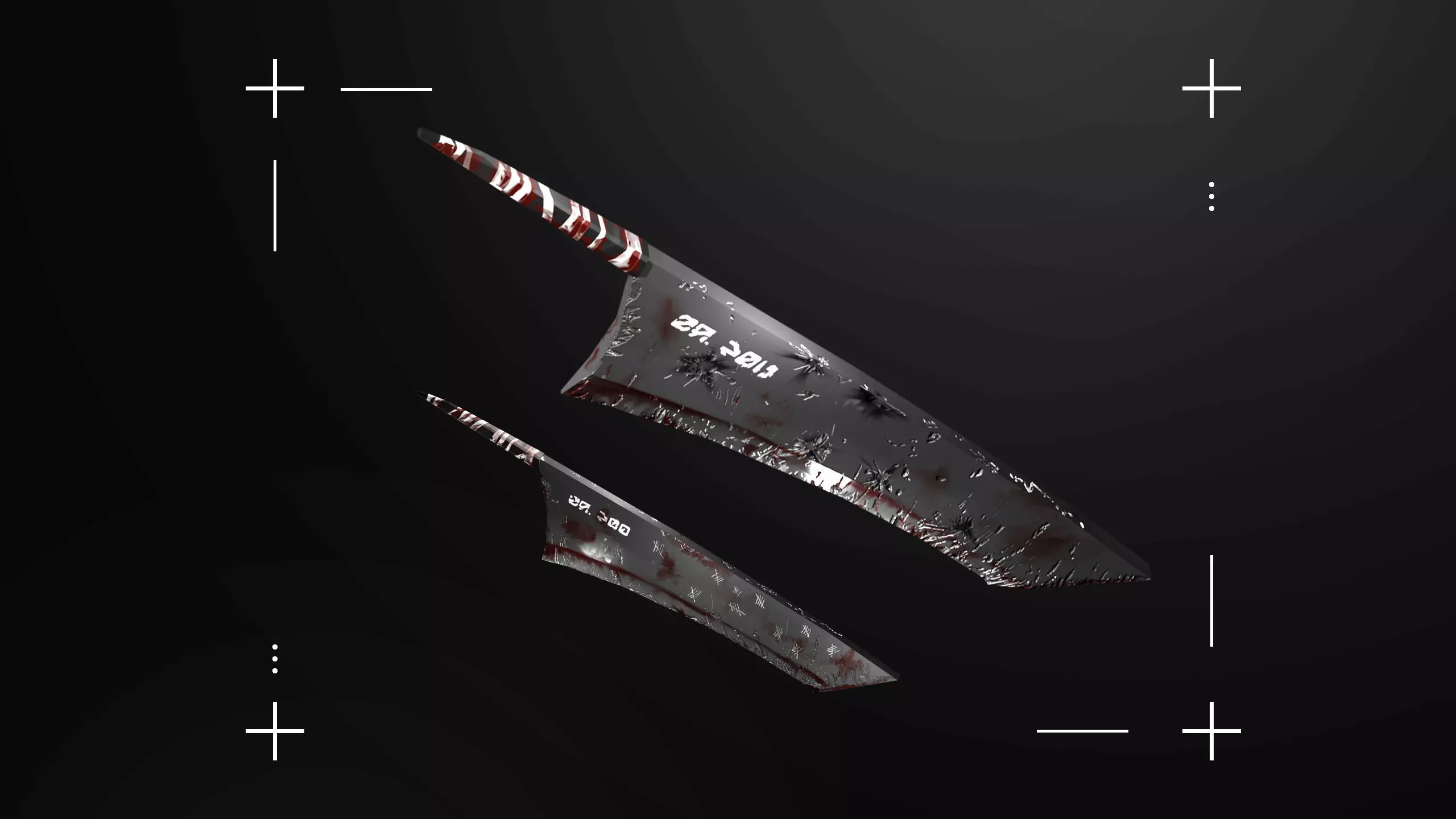 Battered Fang Sword Low-poly 3D model_0