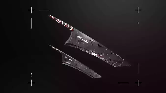 Battered Fang Sword Low-poly 3D model