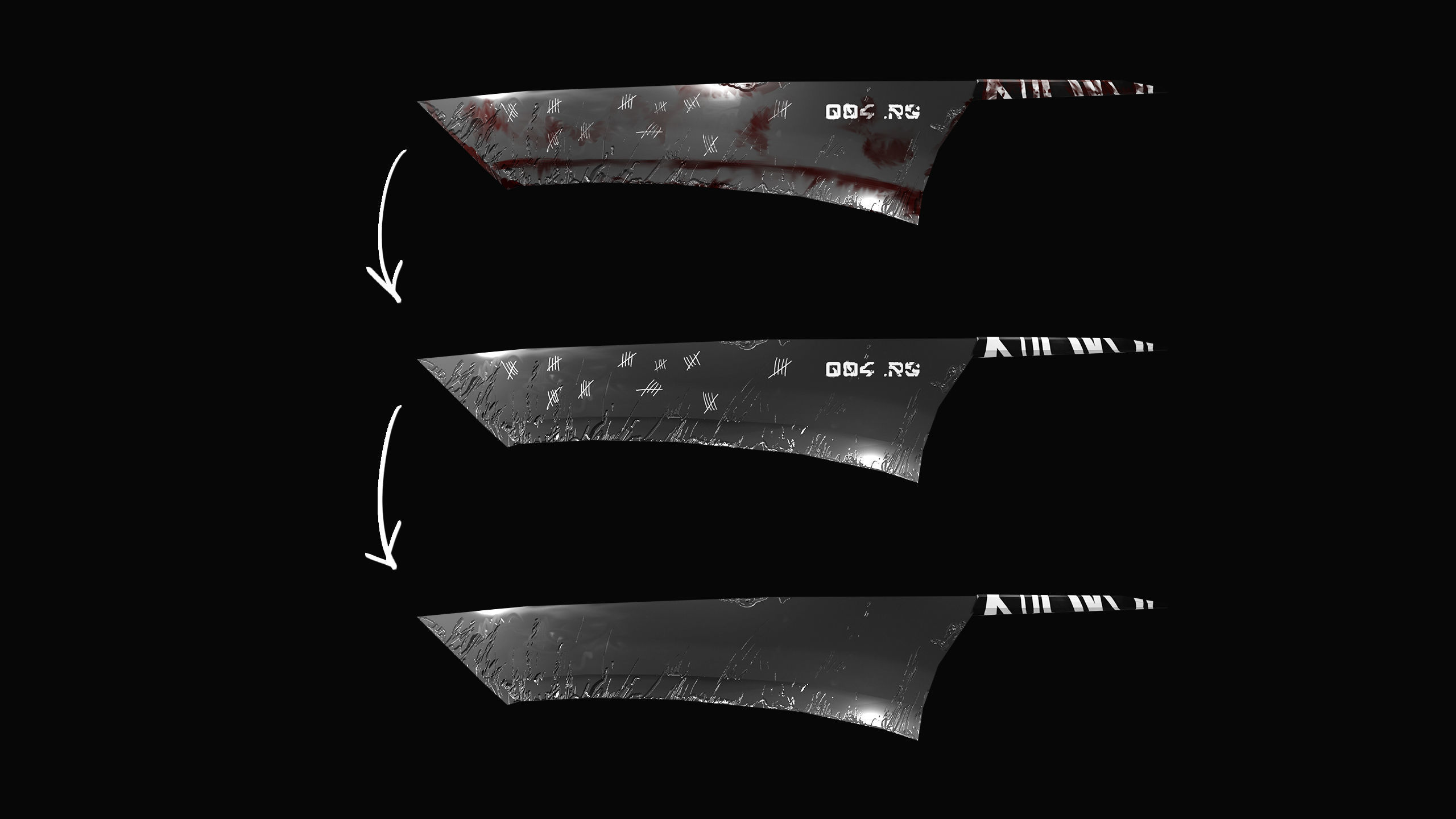 Battered Fang Sword Low-poly 3D model_1