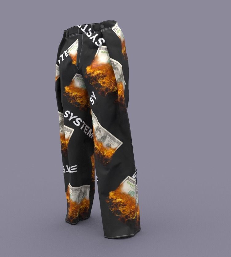 Stylish pants pack Low-poly 3D model_7