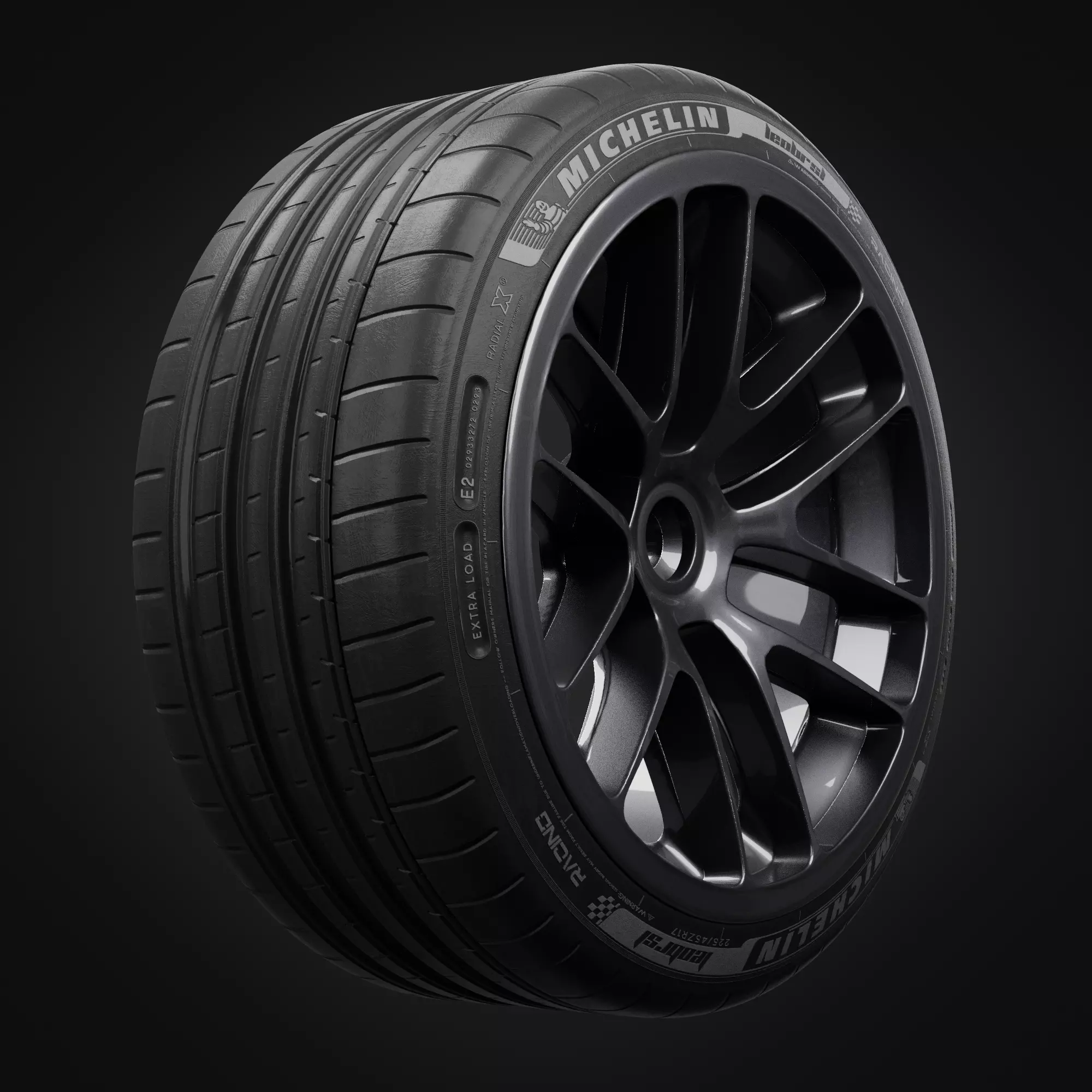 Realistic Tires Michelin Super Sport - Blender 4k Textures 3D model_0