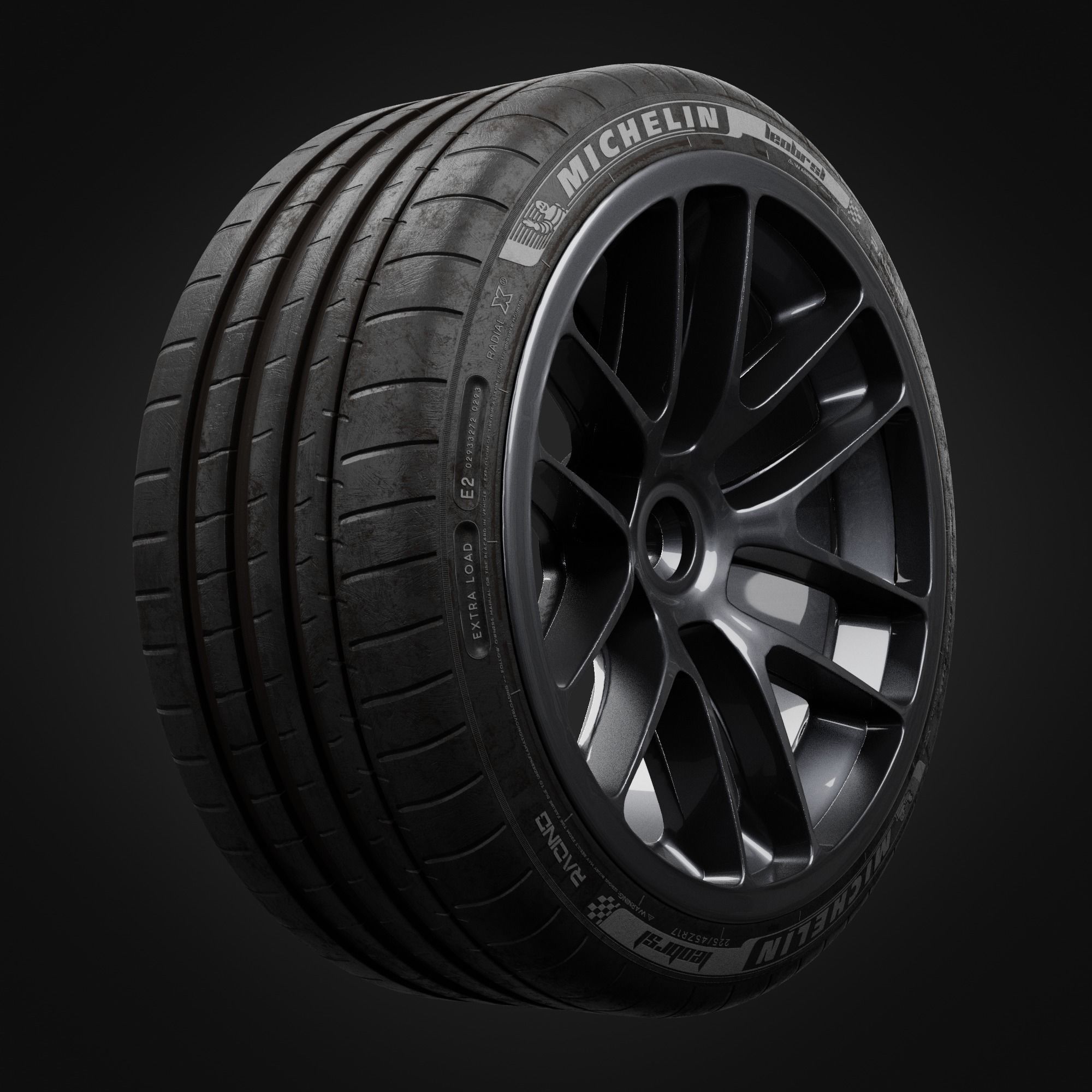 Realistic Tires Michelin Super Sport - Blender 4k Textures 3D model_1