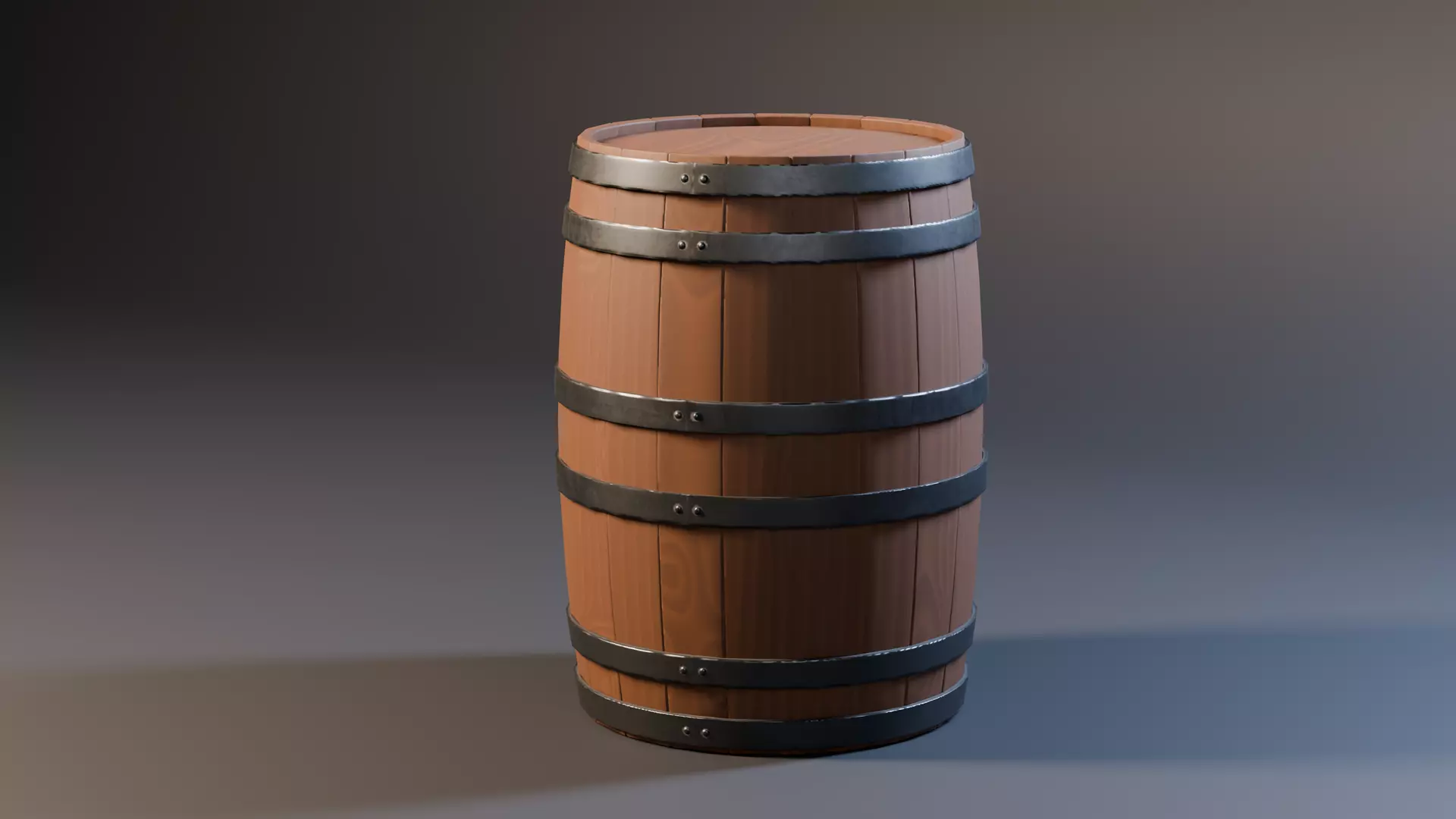 Medieval Wooden Barrel Game Ready PBR 2K Low-poly 3D model