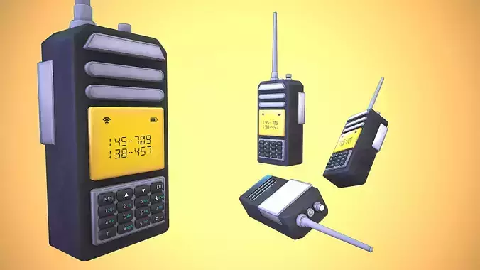 WALKIE TALKIE CARTOON STYLIZED Low-poly 3D model