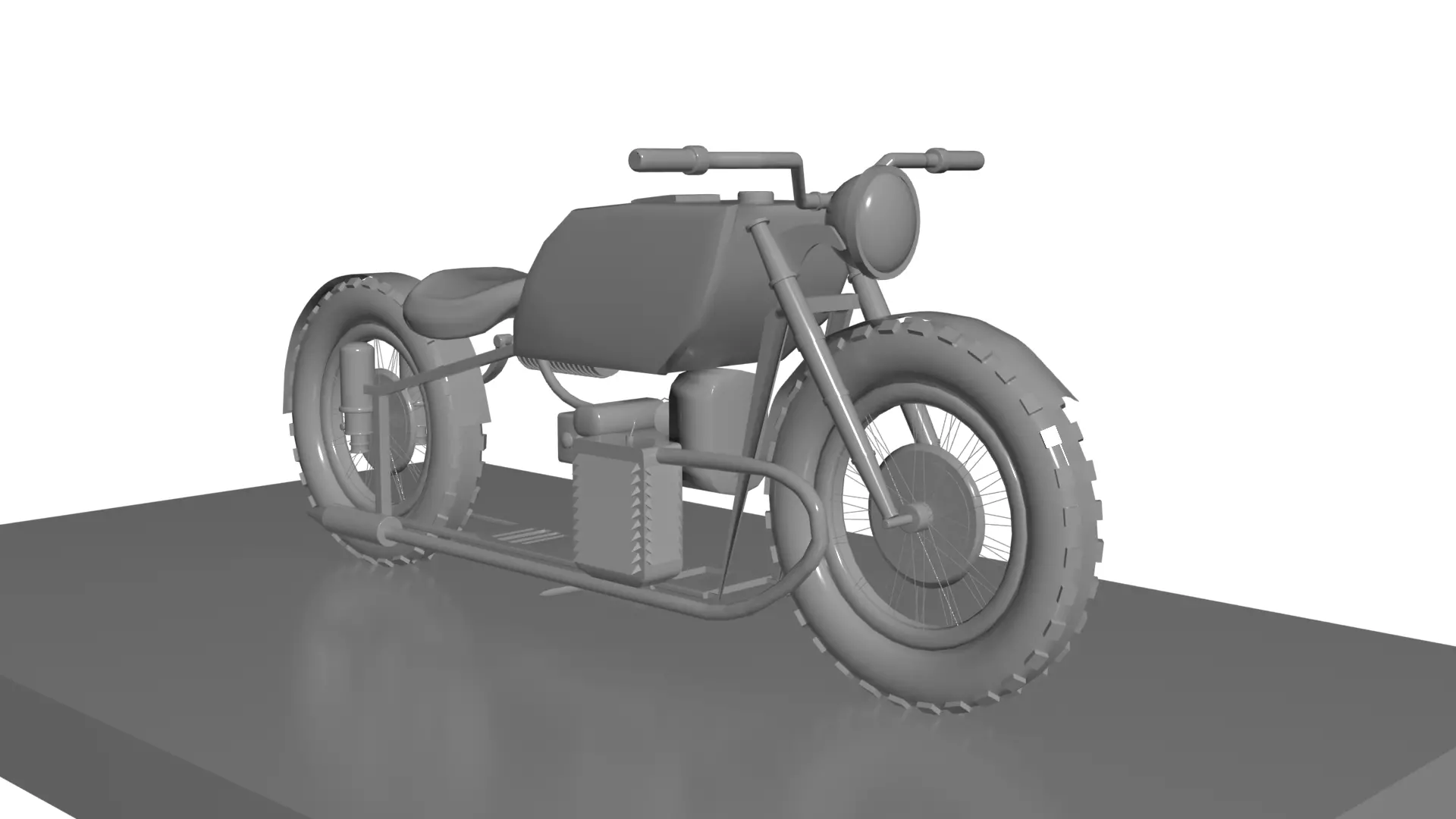Motorcycle vintage 3D model_0