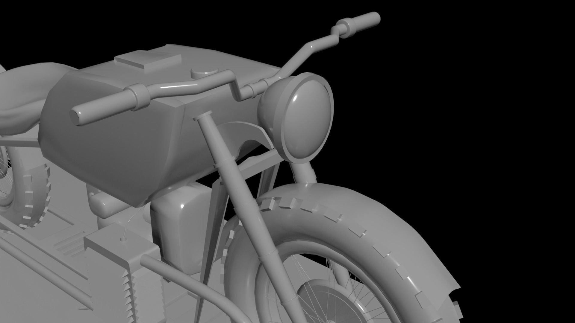 Motorcycle vintage 3D model_4