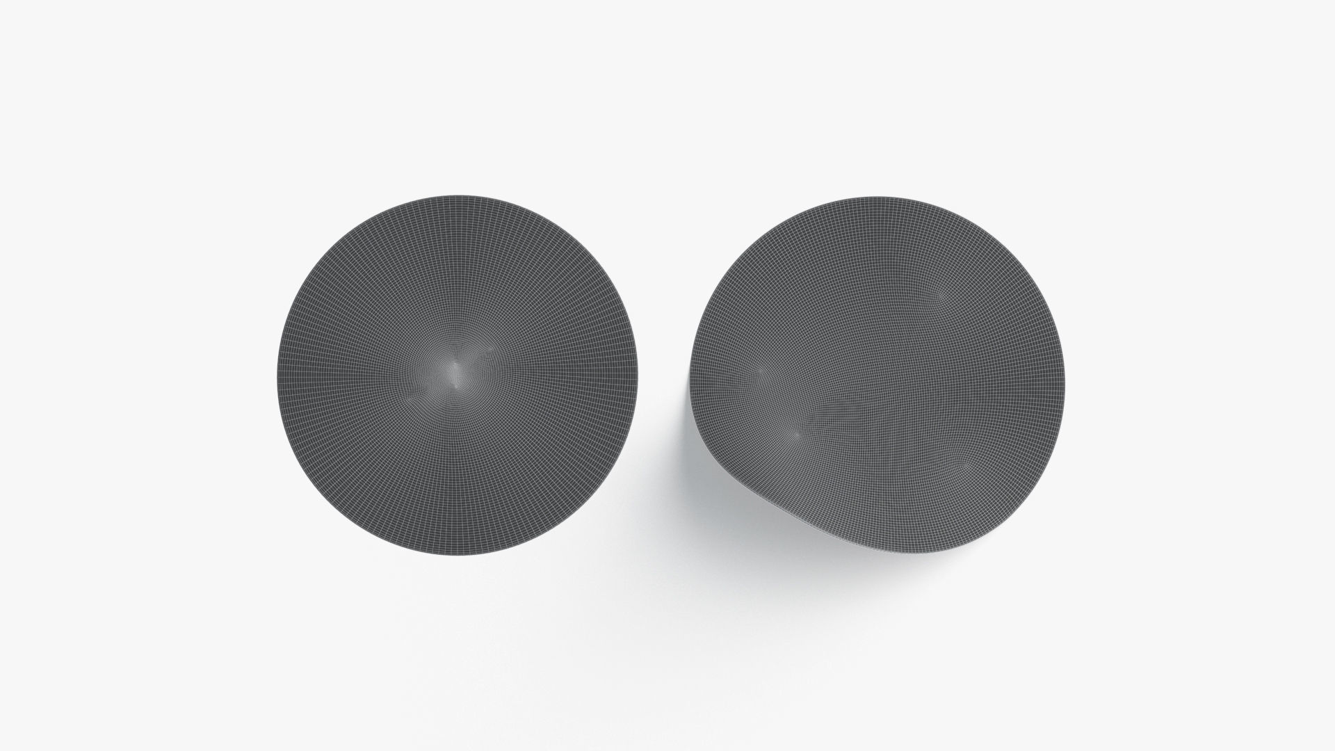 Two Black Round Stickers - smooth and bended adhesive labels Low-poly 3D model_7