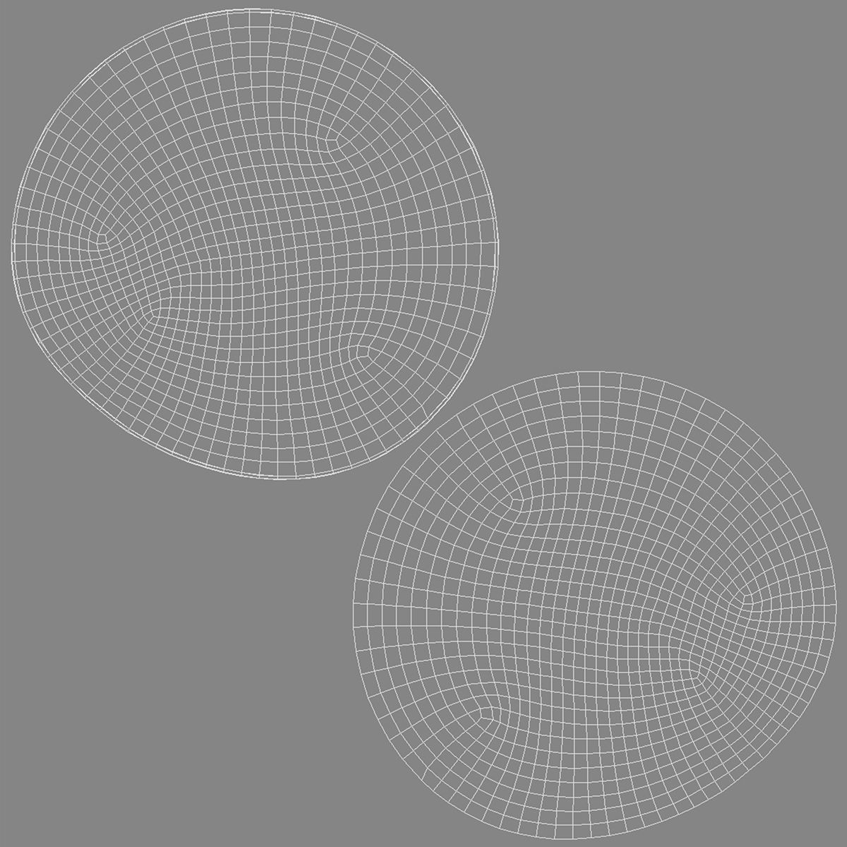 Two Black Round Stickers - smooth and bended adhesive labels Low-poly 3D model_4