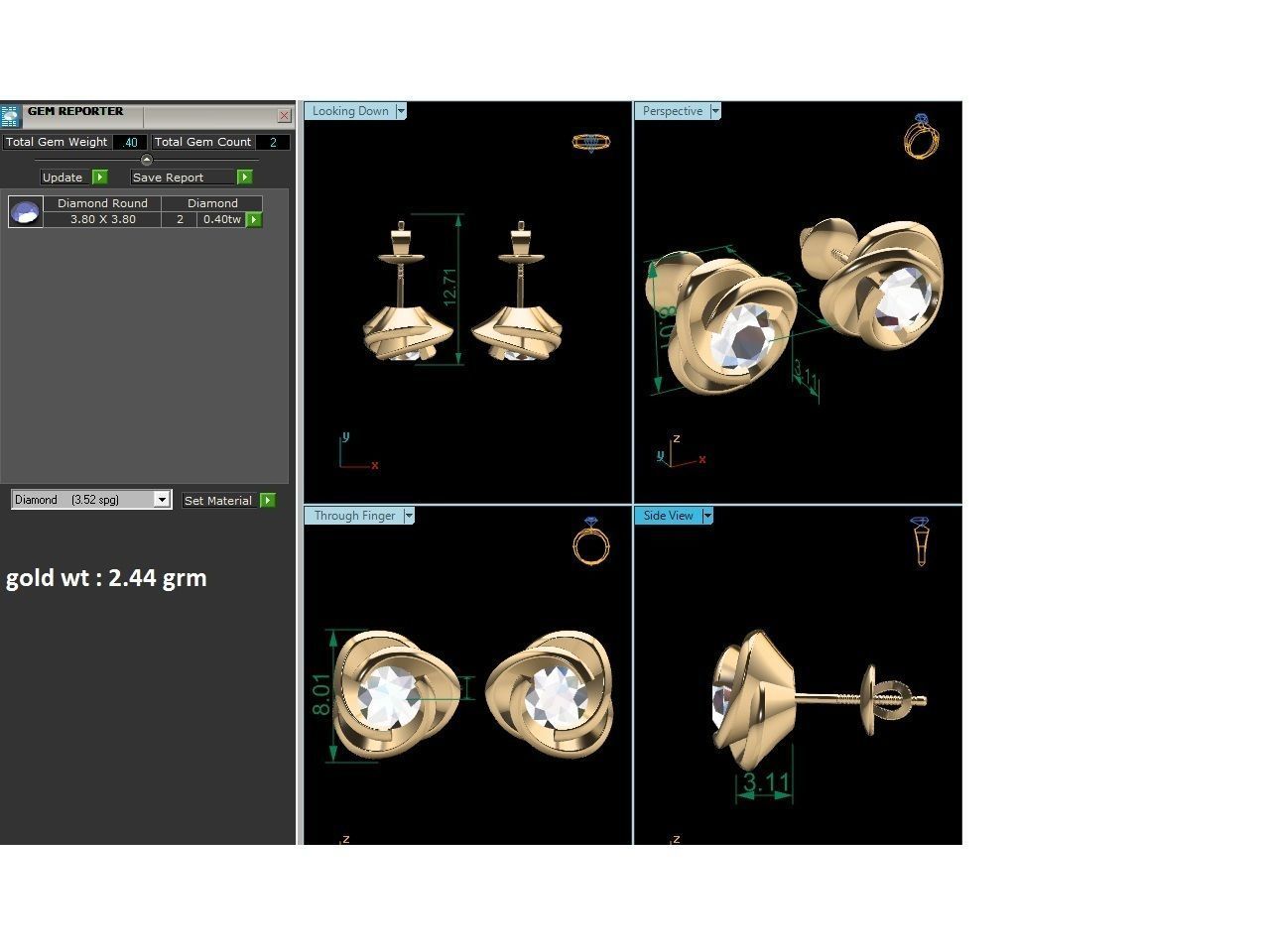 Women earrings 3D print model_1