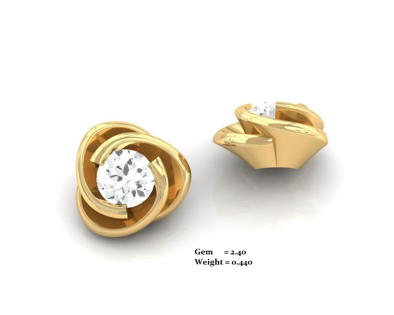 Women earrings 3D print model_3