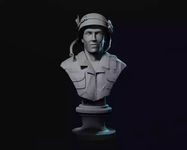 bust of a Vietnam War soldier STL