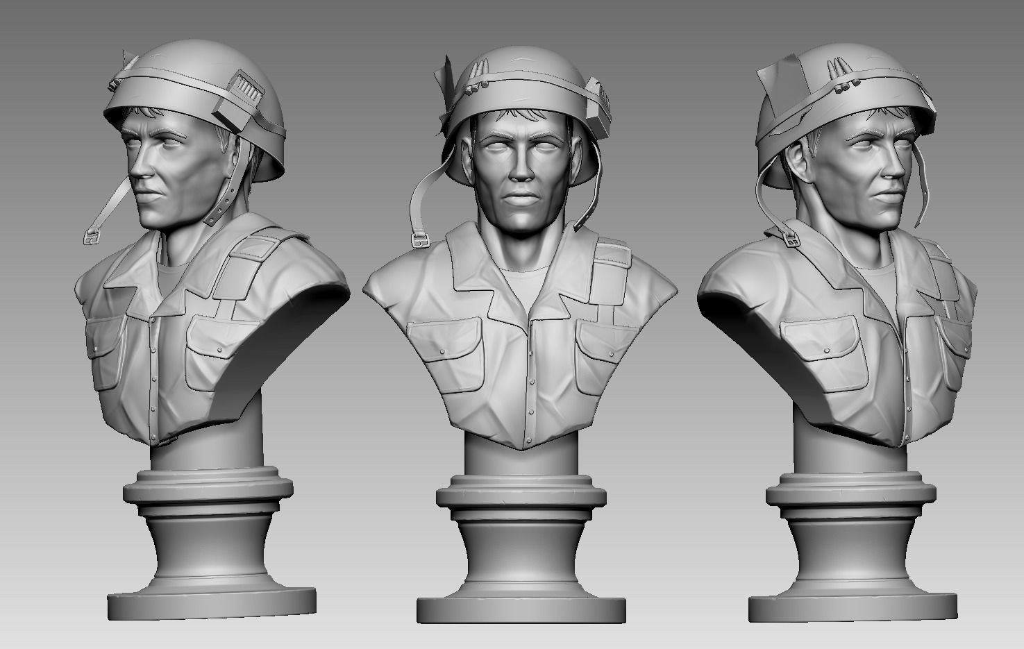 bust of a Vietnam War soldier STL 3D print model_4