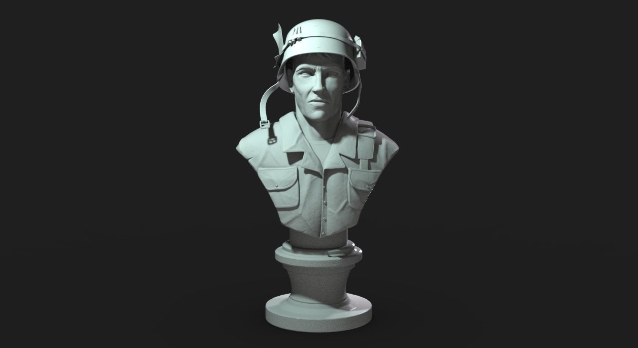 bust of a Vietnam War soldier STL 3D print model_1