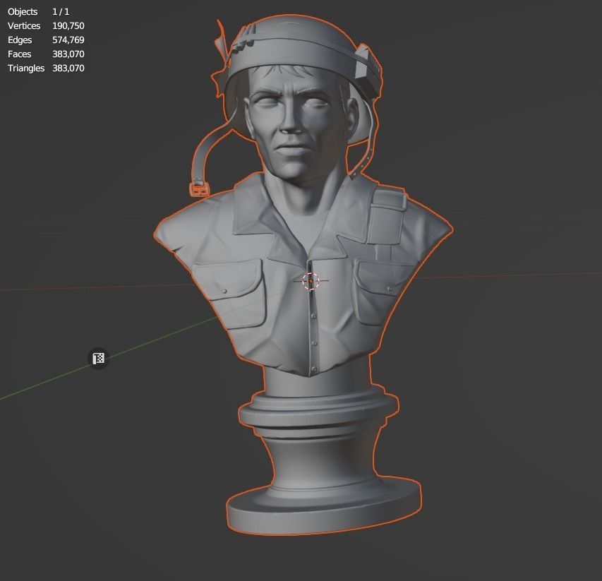 bust of a Vietnam War soldier STL 3D print model_2