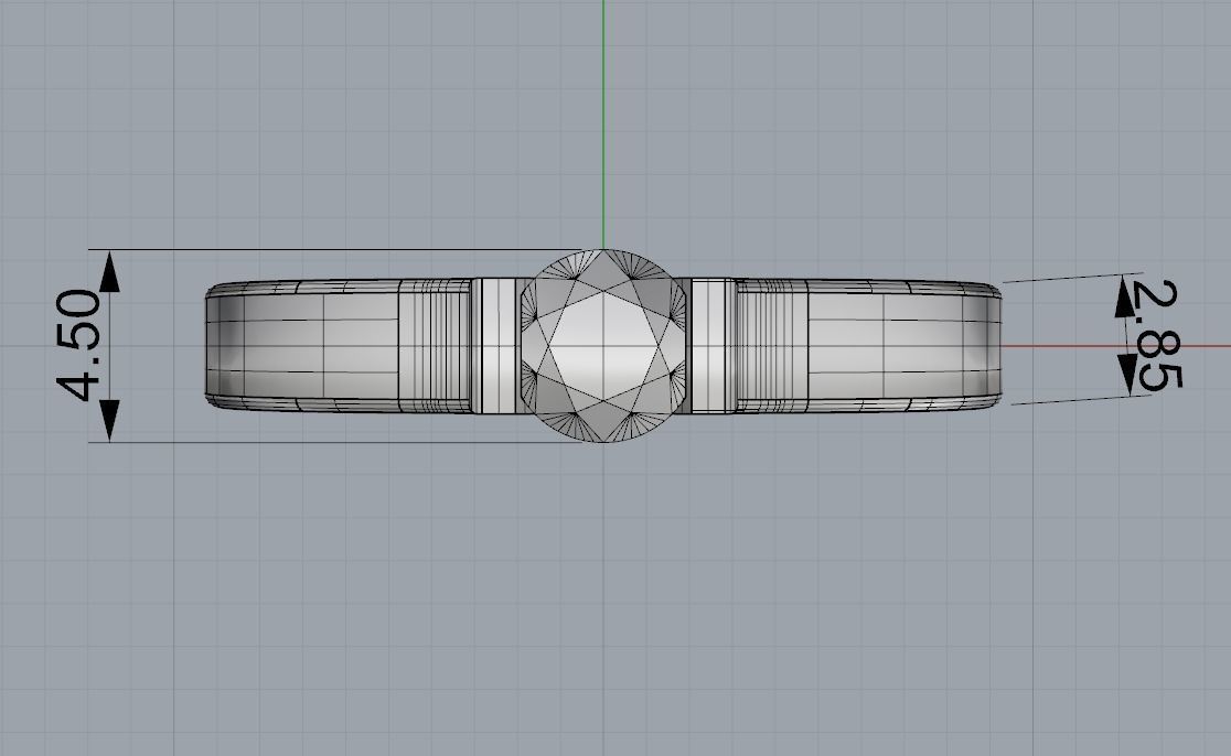 engagement ring with diamond 3D print model_4