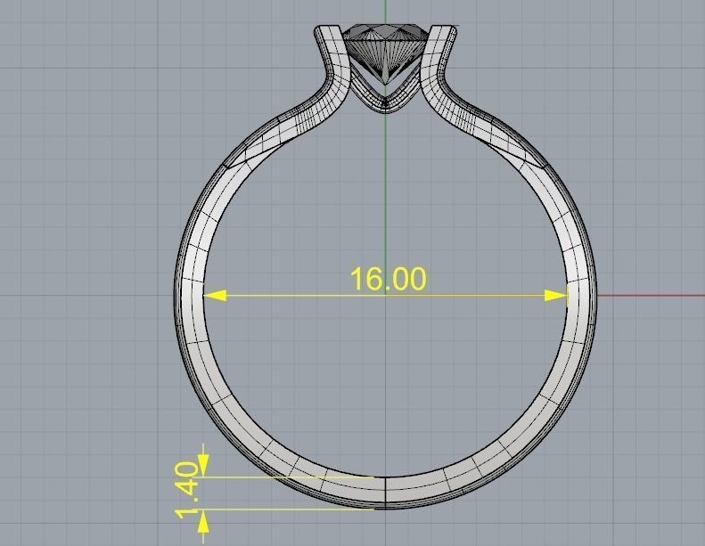 engagement ring with diamond 3D print model_5
