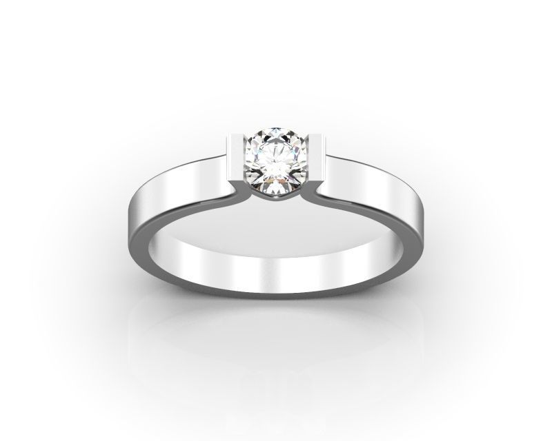 engagement ring with diamond 3D print model_1