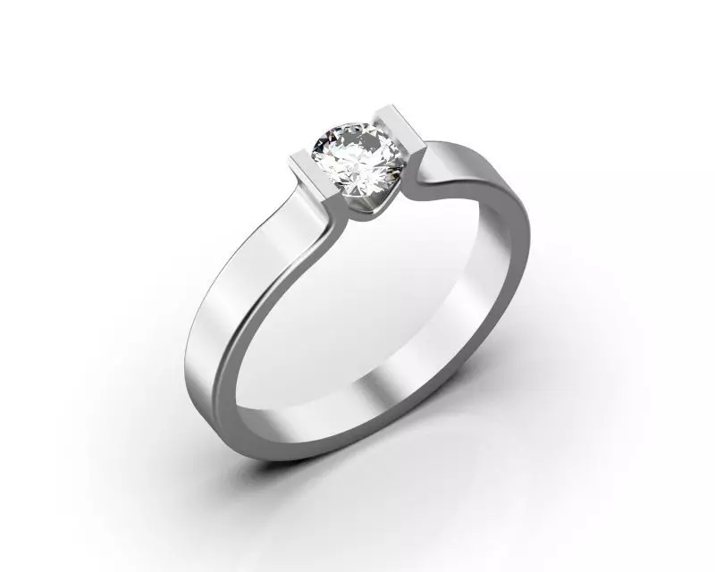 engagement ring with diamond 3D print model_0