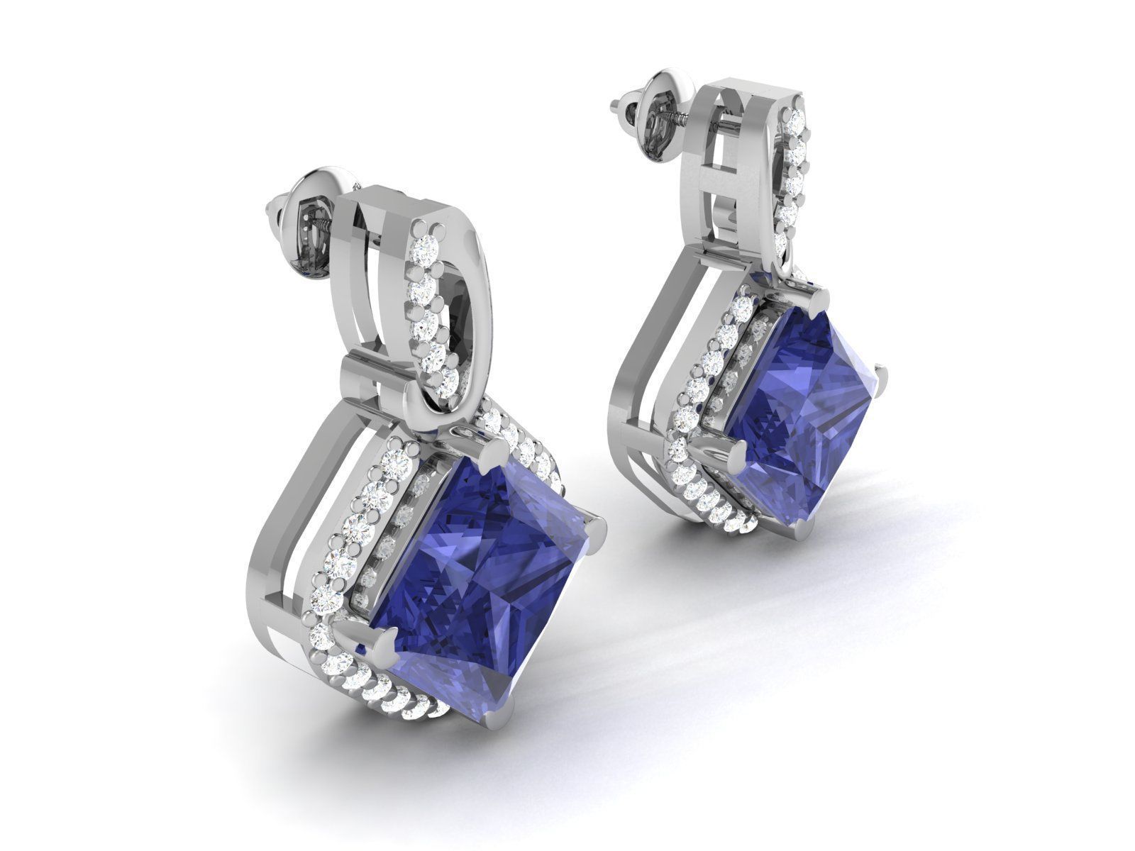 Women earrings 3D print model_1