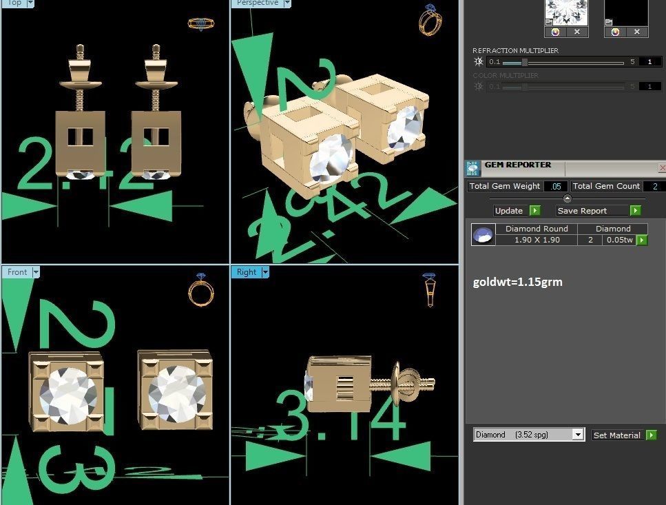 Women earrings 3D print model_3