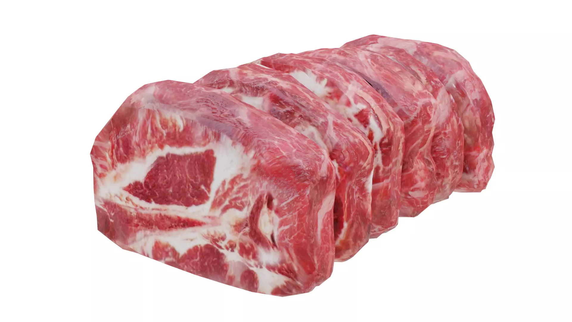 Backbone cute of meat Low-poly 3D model_0